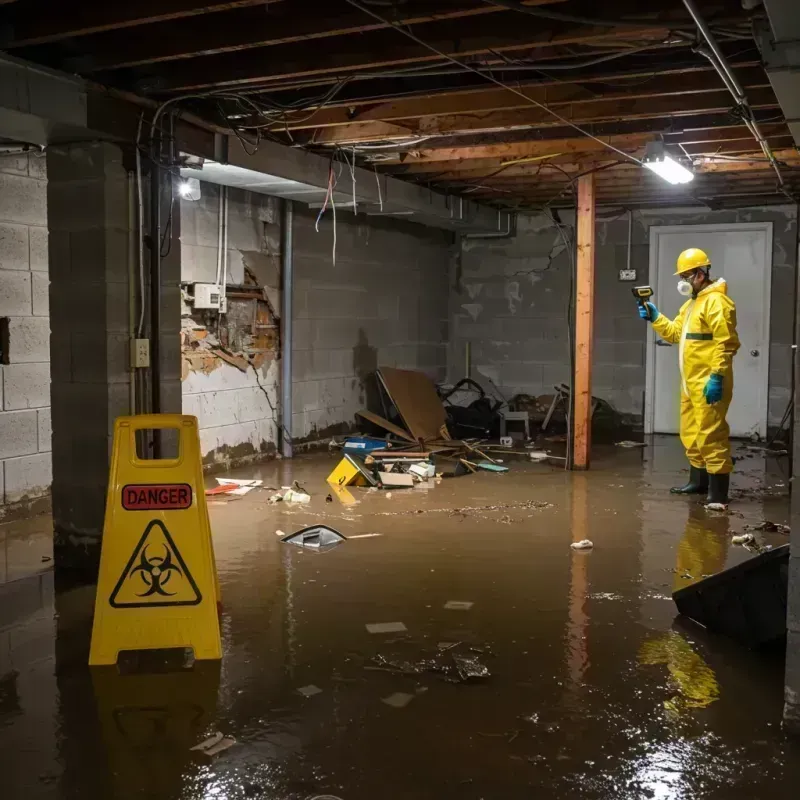 Flooded Basement Electrical Hazard in Wadsworth, IL Property